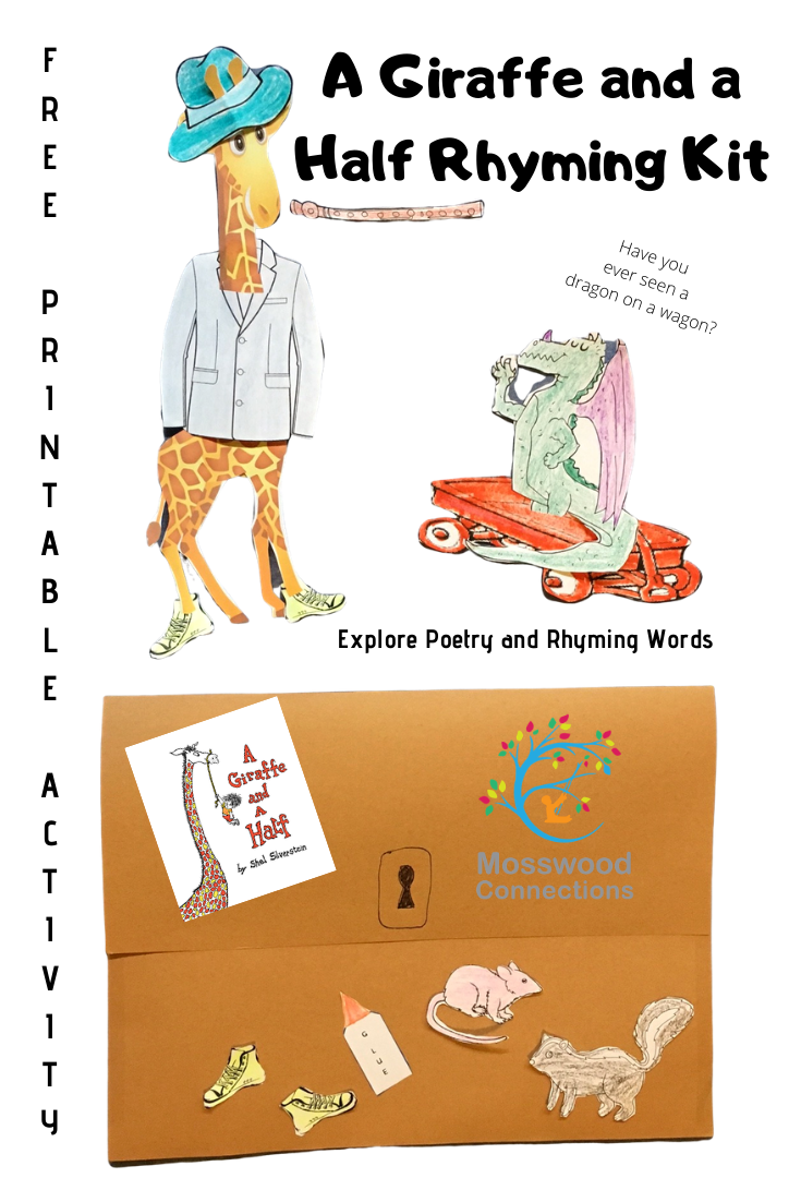 A Giraffe and a Half Rhyming Kit #mosswoodconnections #picturebooks #ShelSilverstein #Giraffe #literacy