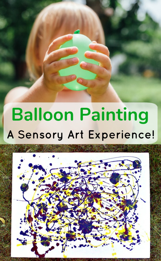 Balloon Painting; A Sensory Art Experience #mosswoodconnections #artprojects #sensory #toddlers 