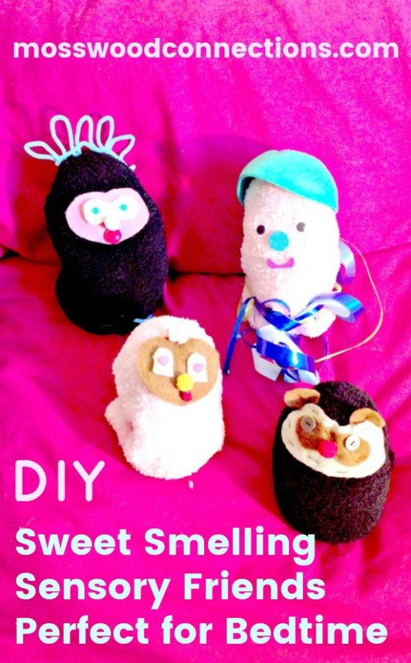 Bedtime Buddy; DIY Sensory Stuffed Friends #mosswoodconnections #bedtime #finemotor #parenting #sensory 