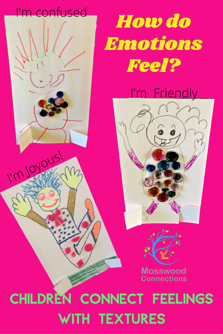Children Explore Feelings with Texture People and a Sensory Art Project #mosswoodconnections #autism #socialskills #feelings #craftsforkids