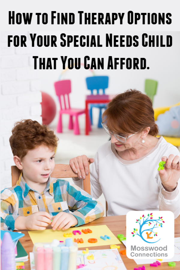 Does money buy more effective therapy for your child - How to Find Therapy Options for Your Special Needs Child That You Can Afford. #mosswoodconnections #parenting #specialneeds #autism #therapy 