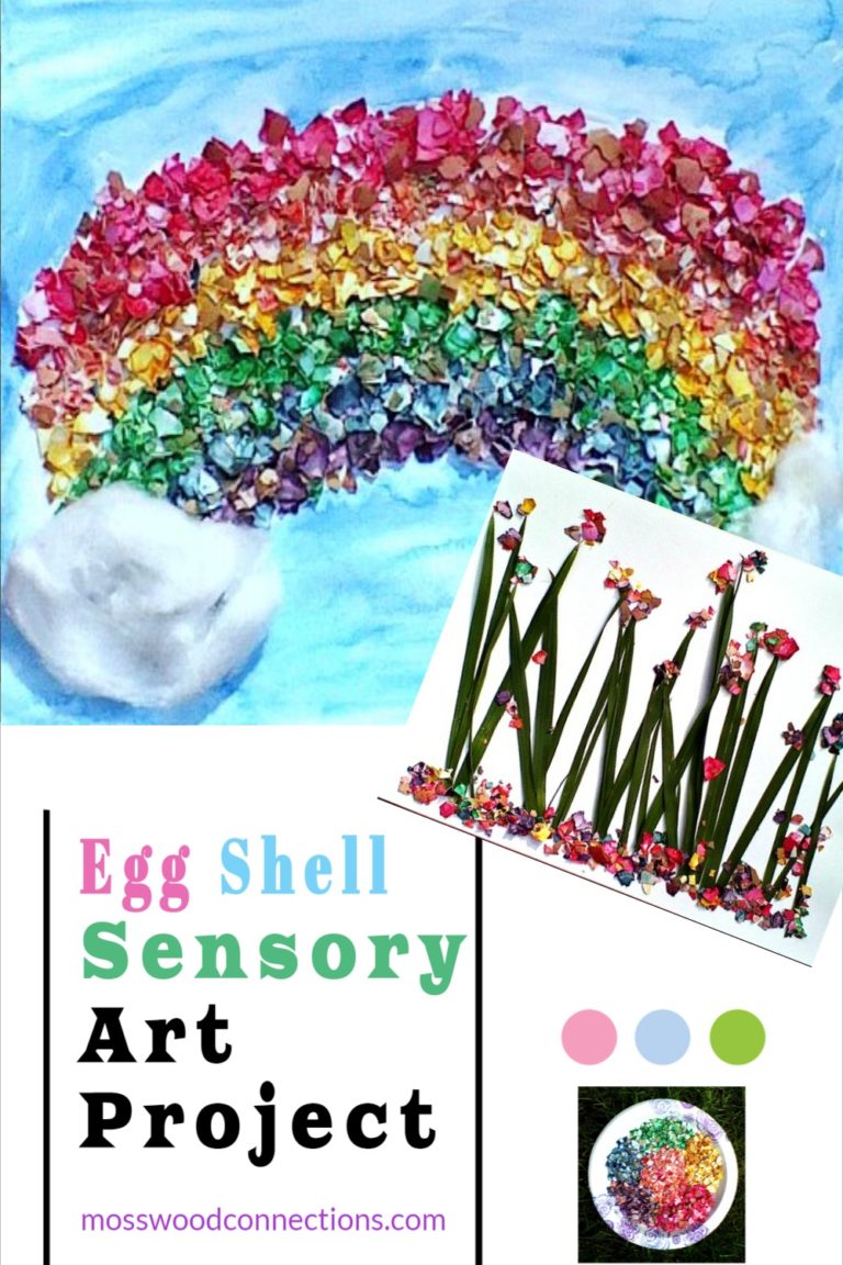 Egg Shell Sensory Art Projects #mosswoodconnections #artprojects #sensory #recycled