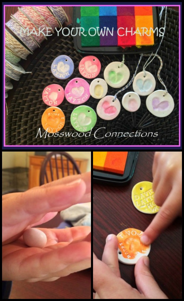 Fingerprint Charms Art Activity #mosswoodconnections #artactivity #fingerprintart #kidmadegift