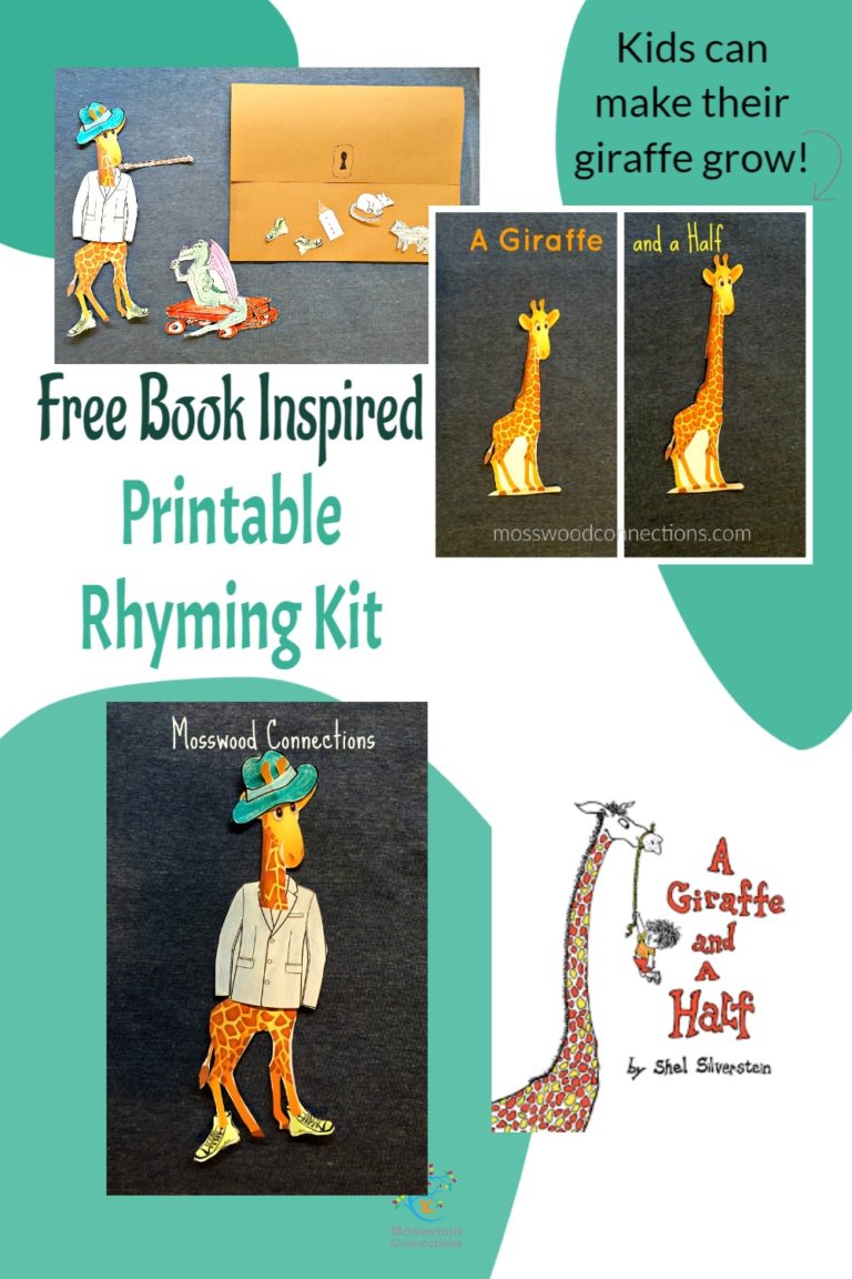 A Giraffe and a Half Rhyming Kit #mosswoodconnections #picturebooks #ShelSilverstein #Giraffe #literacy