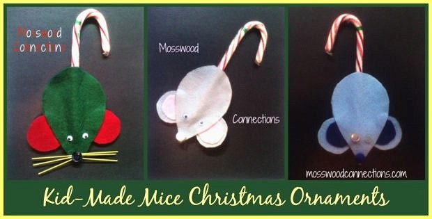 Kid-Made Mice Christmas Ornaments #mosswoodconnections #crafts #holidays #kidmade #ornaments