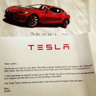 Letter from Tesla #mosswoodconnections