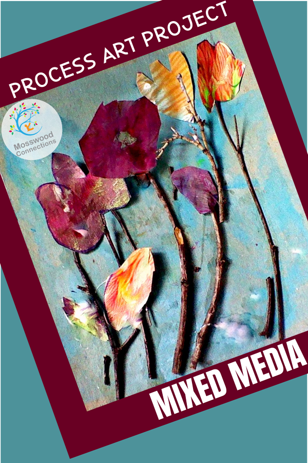Mixed Media Process Art Project #mosswoodconnections #processart #natureart #mixedmedia