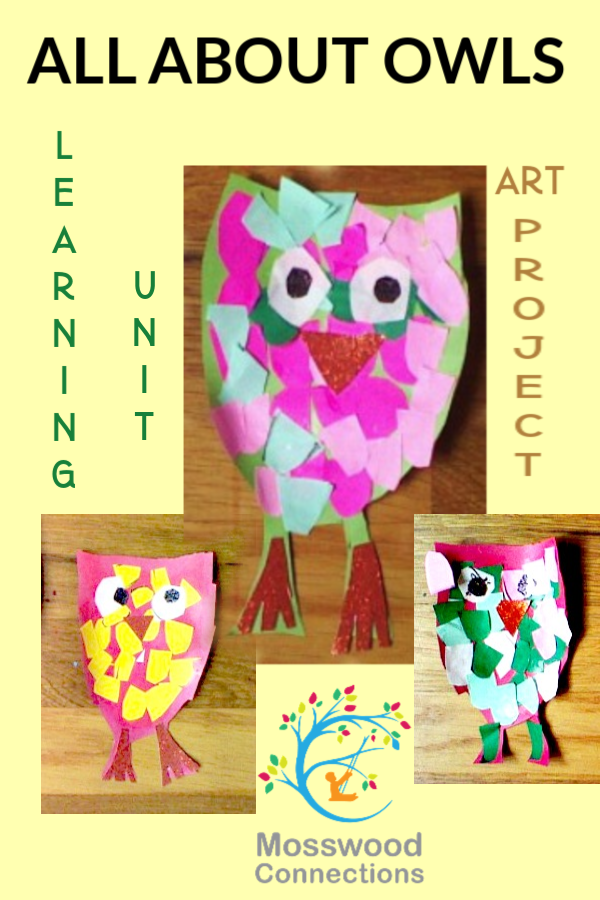 Owl Learning Unit and Art Project #mosswoodconnections #artproject #studyunit #owls