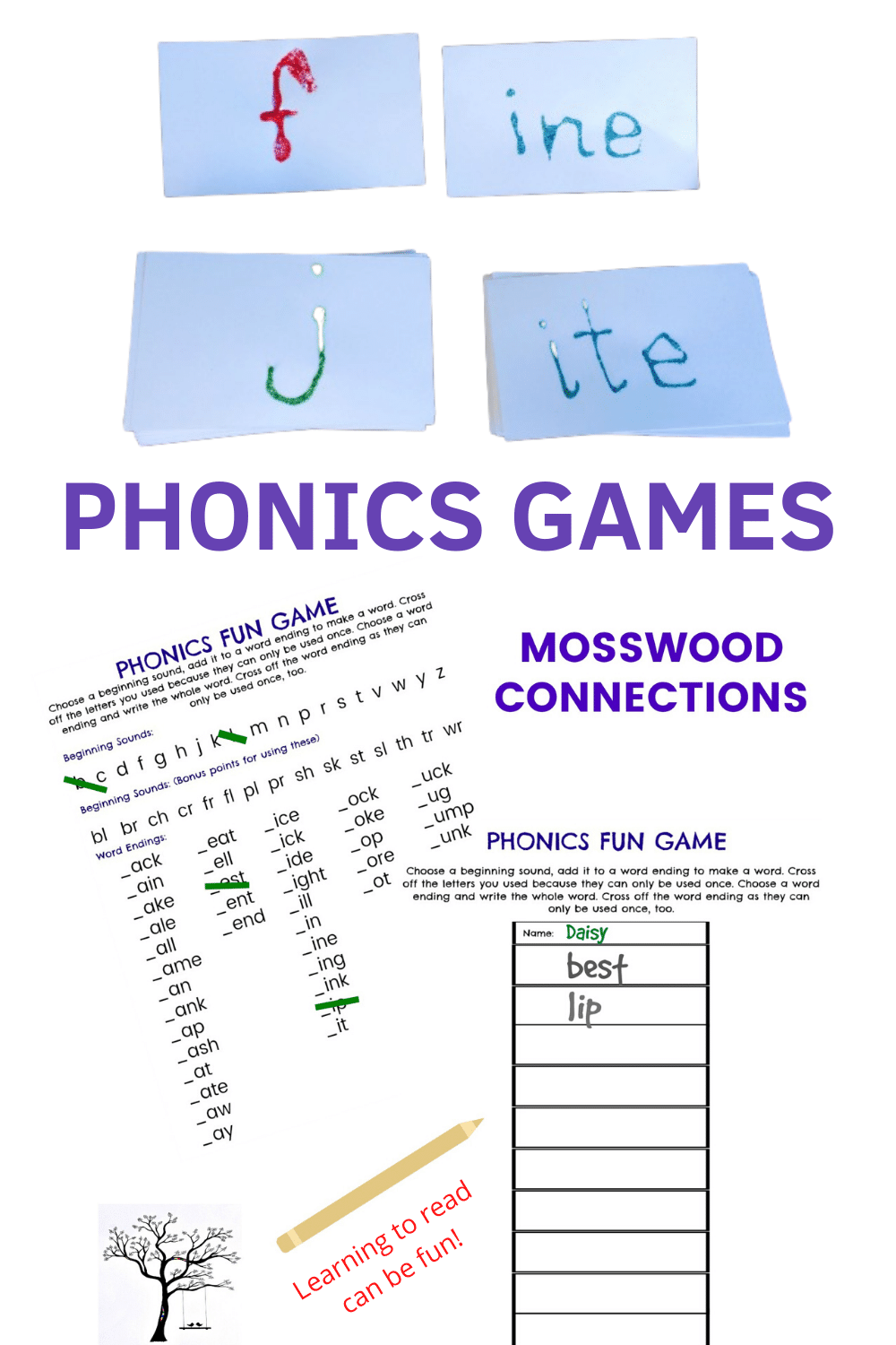 Ridiculous Reading Phonics Game #mosswoodconnections #education #phonics #homeschooling #reading