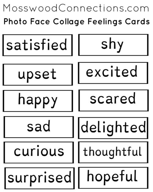 Photo Face Collage: A Social Skills Activity  #mosswoodconnections #autism #recognizingfeelings #faces 
