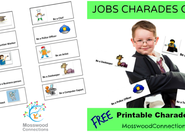 What Job Do You Want Charades Printable Game #mosswoodconnections #charades #confidentkids #pretend #bookextensionactivity