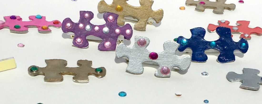 Puzzle Pins Art Project; DIY gift made with recycled items