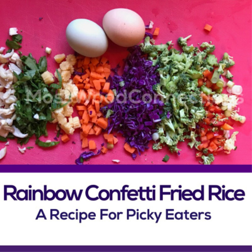 Rainbow Confetti Fried Rice Recipe for Picky Eaters #mosswoodconnections