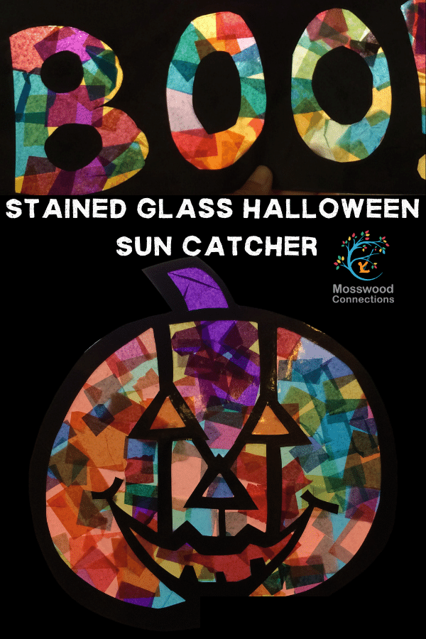 Stained Glass Halloween Sun Catcher #mosswoodconnections #crafts #artprojects #Halloween