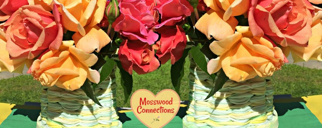 A Tisket a Tasket a Woven Cloth Basket - an upcycled craft project #mosswoodconnections #upcycled #EarthDay #crafts #Mothersday #DIYgifts