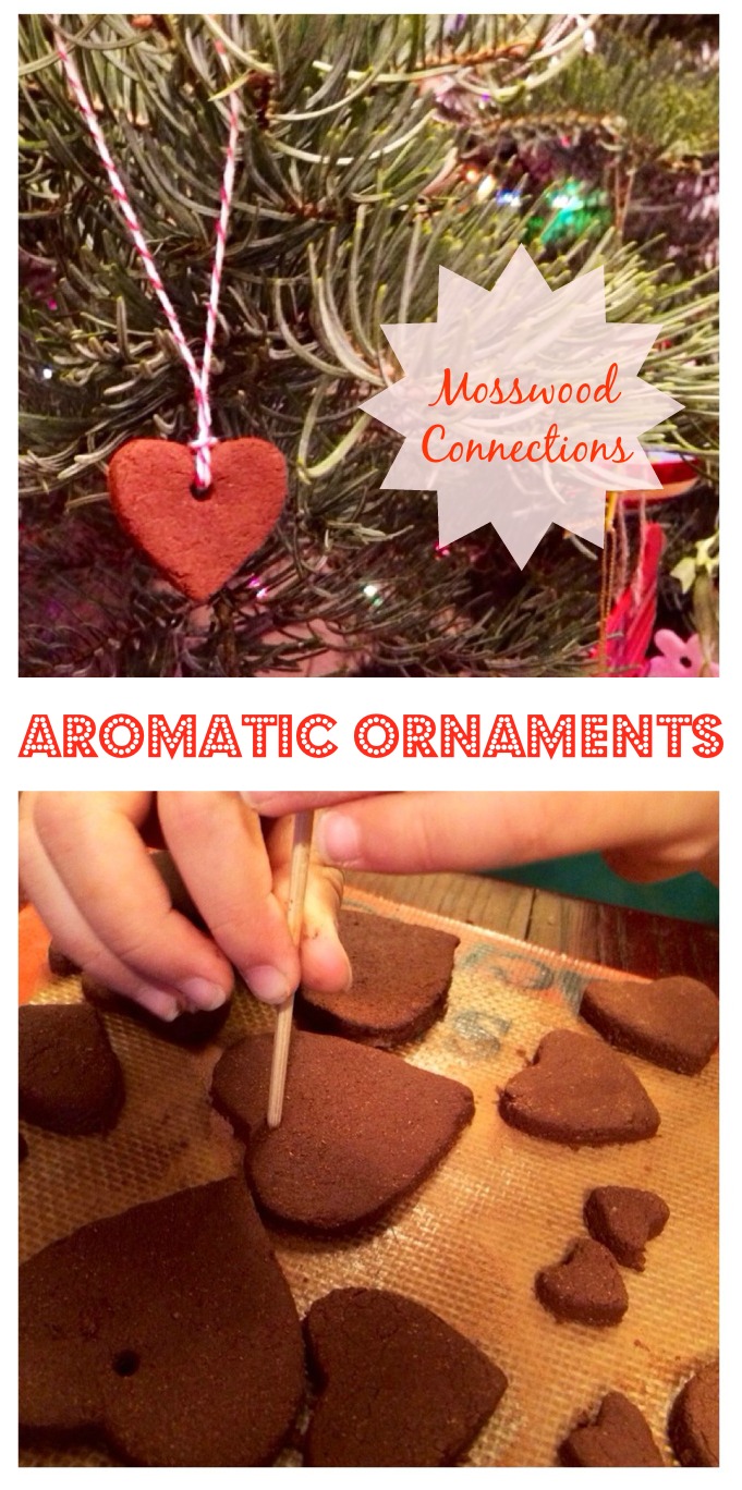 Aromatic Ornaments project is a sensory experience for the hands and the nose. #mosswoodconnections #holidays #ornaments  #sensory 