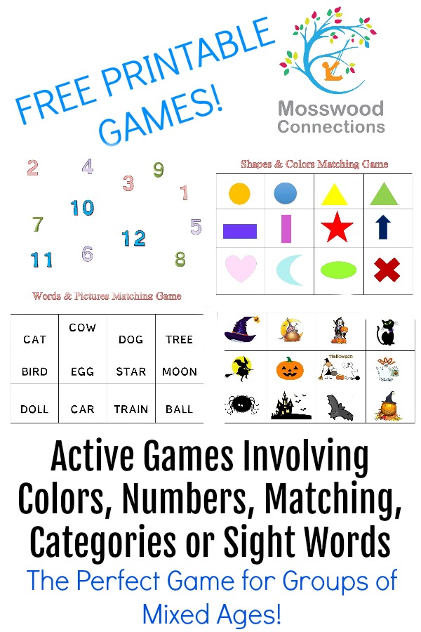 Busy Box Matching Game – Active Games Involving Colors, Numbers, Matching, Categories or Sight Words 4 DIY Busy Box Matching Games packed full of skills! Matching, numbers, counting, sight words, gross motor, categories and more! #mosswoodconnections #education #matchinggames #sensory #preschool