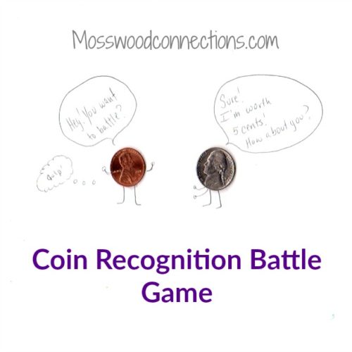 Active Hands-on Games for Teaching Coin Recognition and Coin Value #mosswoodconnections #money #coinrecognition #learningthroughplay #education #homeschool