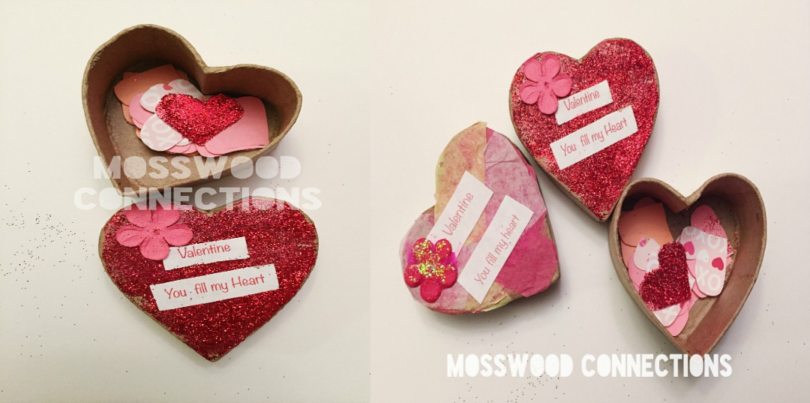 Confetti Heart Boxes Non-Candy Valentines #mosswoodconnections #craftsforkids #Valentine's #non-candyvalentine