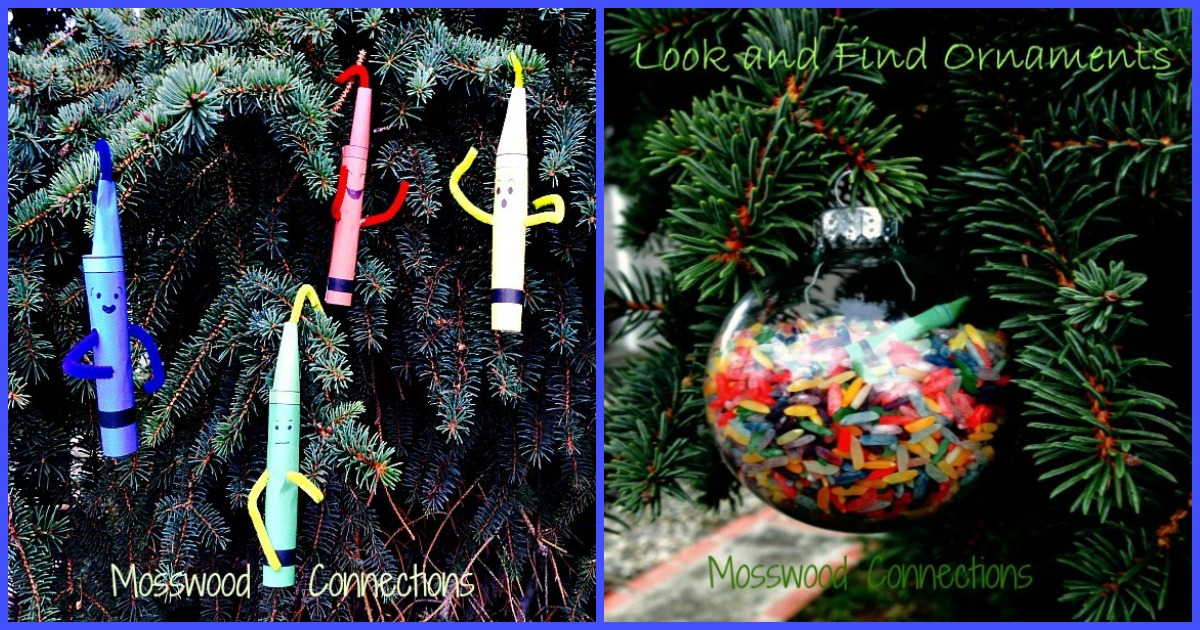 DIY Tree Ornaments from Pencil Crayons - Color Me Thrifty