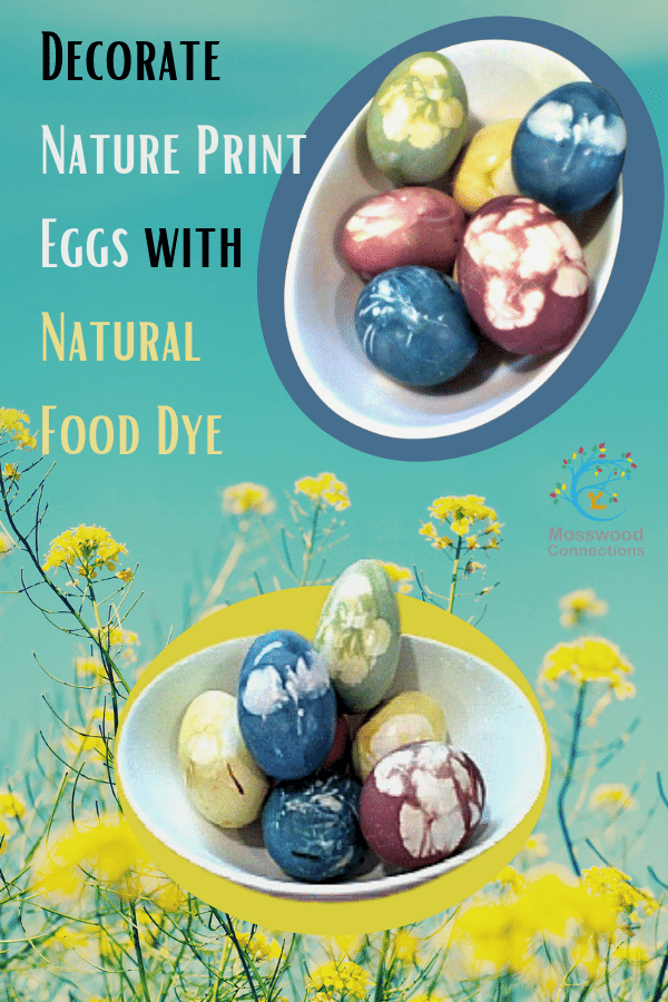 Decorate Nature Print Eggs with Natural Food Dye #decoratingeggs #holidays #mosswoodconnections 