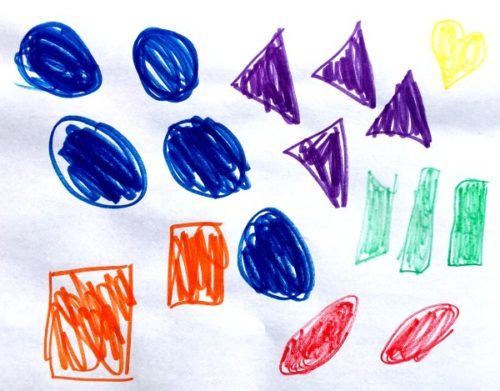 Shapes, Colors, and Numbers Dice Games - drawing games that kids can play by rolling the dice. #mosswoodconnections #shapes #colors #drawing #numbers #education #homeschool