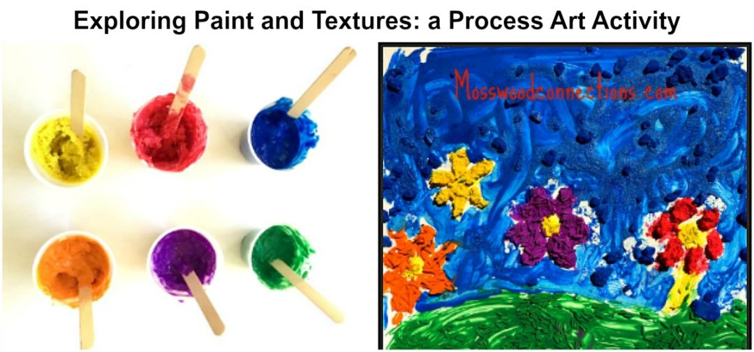 Exploring Paint and Textures: a Process Art Activity #mosswoodconnections #processart #sensory #preschool #artprojects