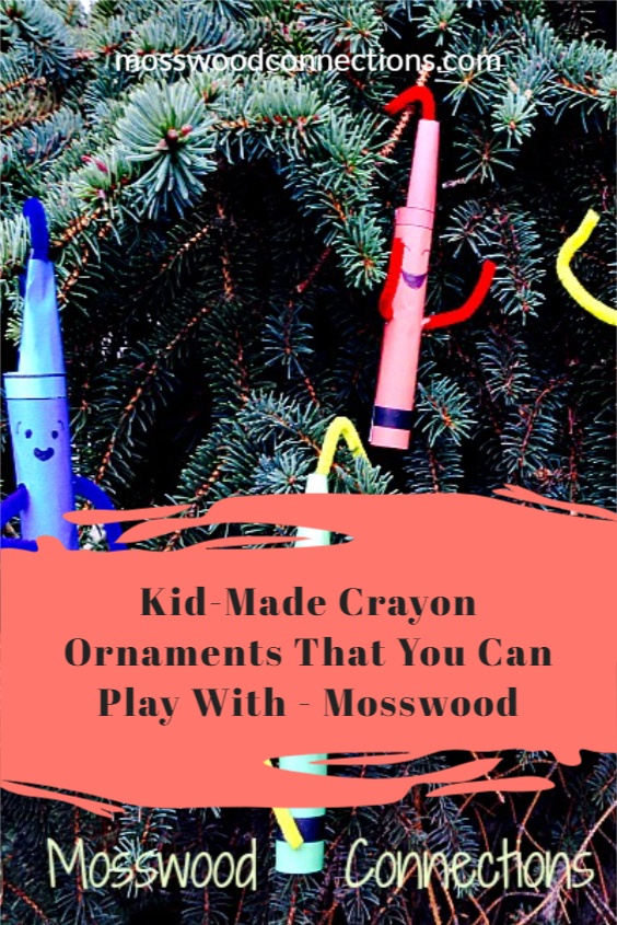 Crayon Ornaments That You Can Play With  #mosswoodconnections #ornaments #picturebooks #TheDaytheCrayonsuit #crafts #holidays 