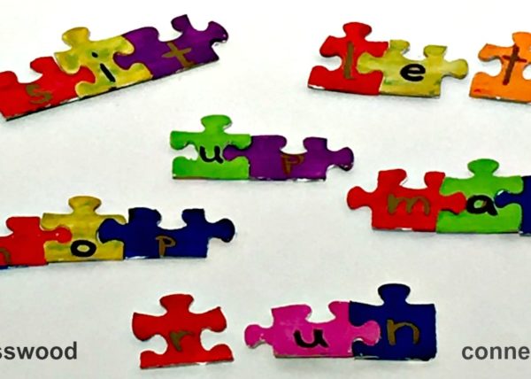 Puzzle Words: DIY Early Reading Skills Activity #mosswoodconnections #learningtoread #reading #educational