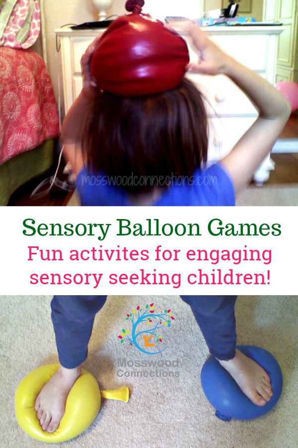 Squishy Squashy Sensory Balloon Games Fun activities for engaging sensory seeking children SENSORY BALLOON GAMES #mosswoodconnections #sensory #autism #SPD