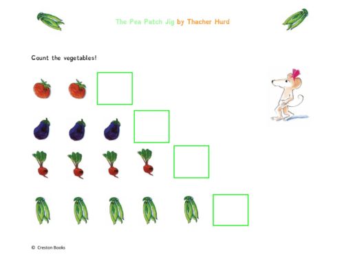 The Pea Patch Jig Picture Book Activities #mosswoodconnections #picturebooks #ThatcherHurd #PeaPatchJig #Bookactivities #literacy