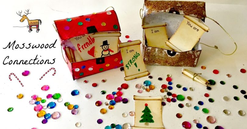 Treasuring Memories With a Kid-Made Treasure Box Ornament #mosswoodconnections #kid-madedcorations #ornaments #crafts #holidays