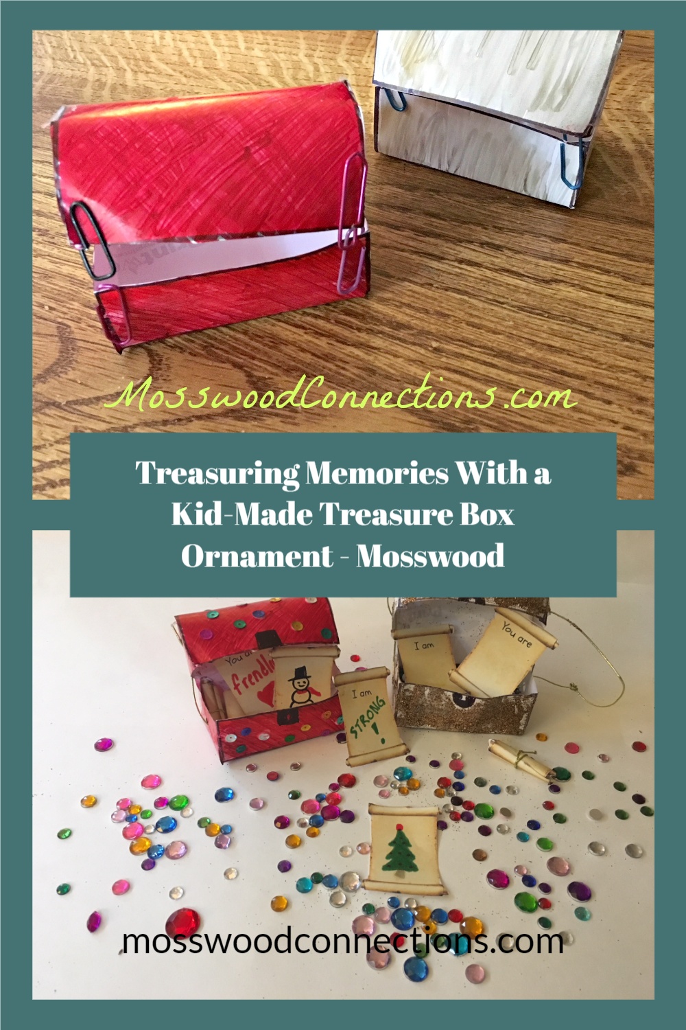 Treasuring Memories With a Kid-Made Treasure Box Ornament #mosswoodconnections #kid-madedcorations #ornaments #crafts #holidays 