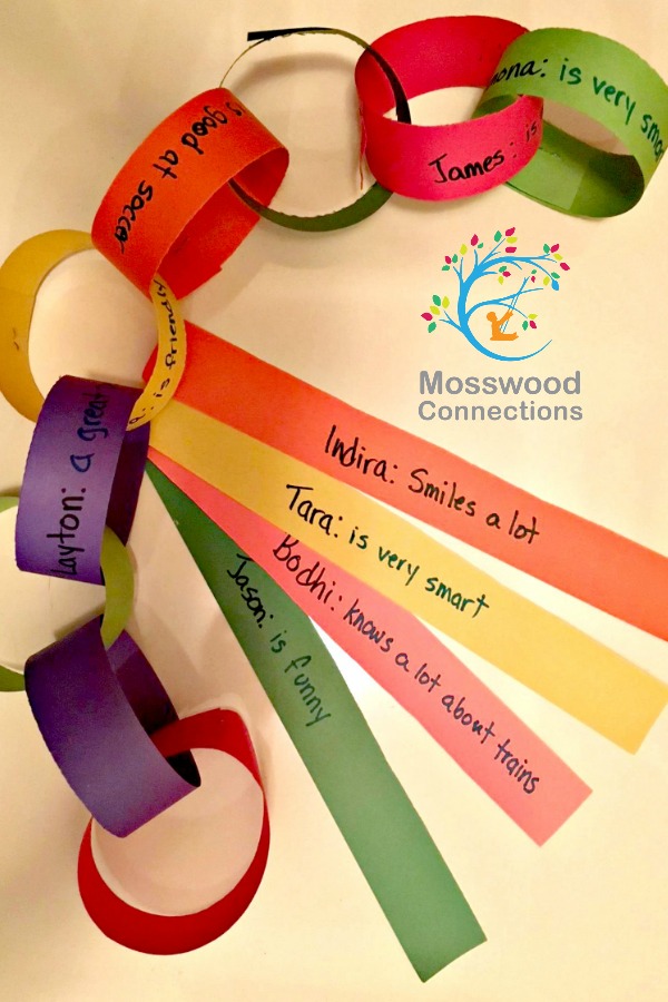 Make a Compliment Chain - Social Skill Activity for Going Back to School and getting to Know Your Classmates #mosswoodconnections #backtoschool #socialskills #compliments 