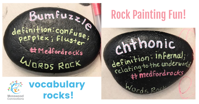 Vocabulary Rocks- Turn Rock Painting into a Vocabulary Game #mosswoodconnections #rockpainting #vocabulary #educational #artproject #wordsrock #homeschool