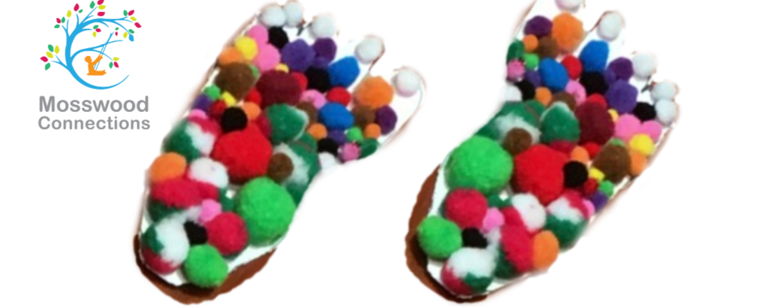 Footprints Sensory Gross Motor Activity #mosswoodconnections #crafts #DIY #sensory #finemotor #obstaclecourse #grossmotor #fun