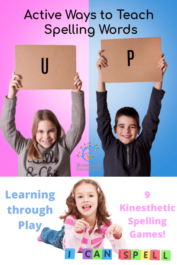 Kinesthetic Spelling: Active ways to teach spelling skills #spelling #mosswoodconnections #homeschooling #education #writingskills