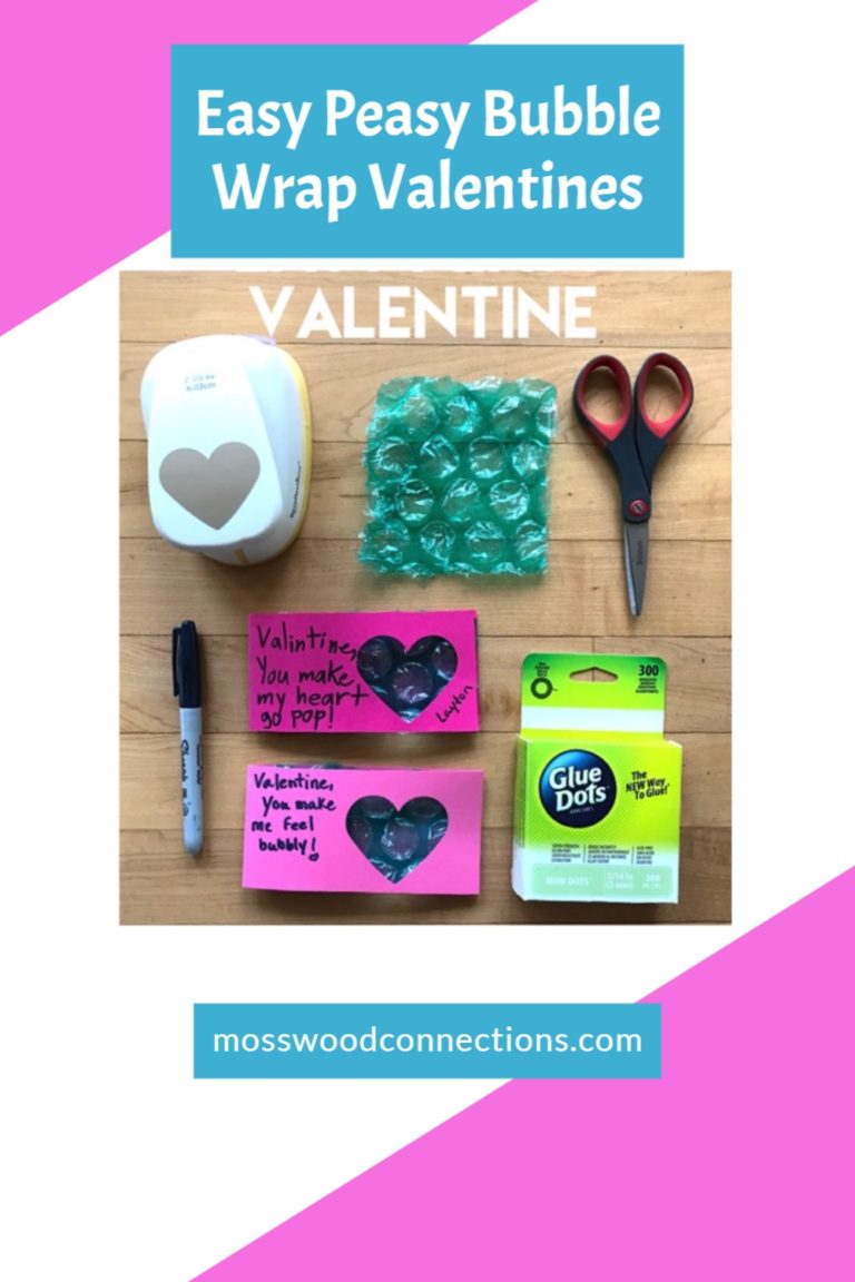 Easy Peasy Bubble Wrap Valentines #Valentines #non-candyvalentine #mosswoodconnections #sensory