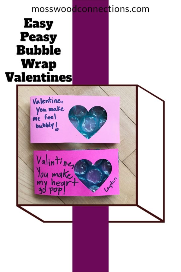 Easy Peasy Bubble Wrap Valentines #Valentines #non-candyvalentine #mosswoodconnections #sensory