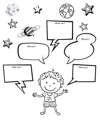 The Big Bang Questions! Book Inspired Activities  #mosswoodconnections #picturebooks #freeprintables #coloringpage #bookunit 