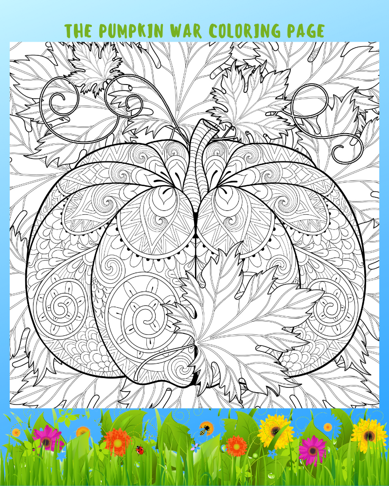 The Pumpkin War Coloring Page #mosswoodconnections #coloringpage #thepumpkinwar