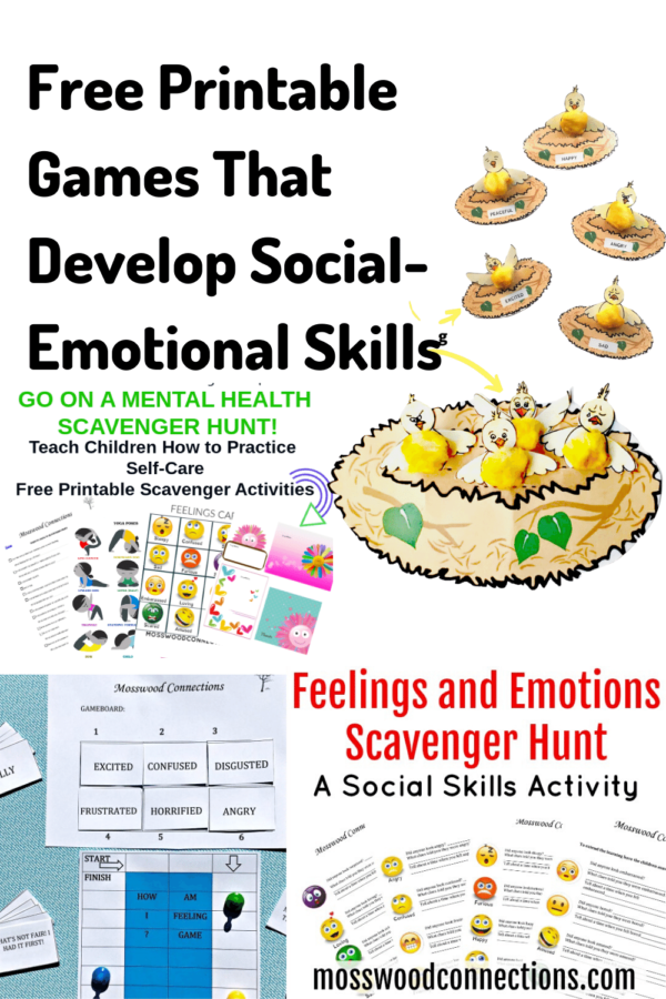Games That Develop Social-Emotional Skills #mosswoodconnections  #education #literacy #boardgame #freeprintablegame #socialemotional