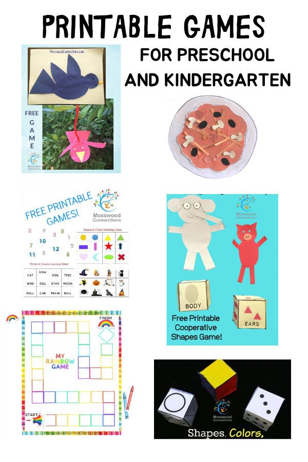 PRINTABLE BOARD GAMES FOR PRESCHOOL AND KINDERGARTEN #mosswoodconnections  #education #literacy #boardgame #freeprintablegame #preschool #kindergarten